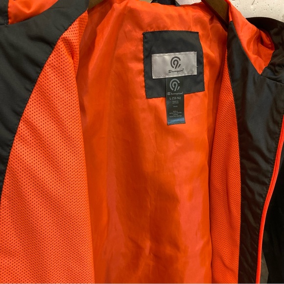 Champion Gray and Orange Windbreaker Jacket Size Youth Large 12 /14 - Picture 5 of 6